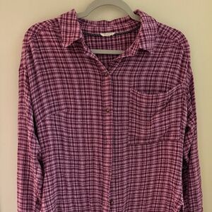 Antropology/Pilcro Relaxed Plaid Button Down Shirt